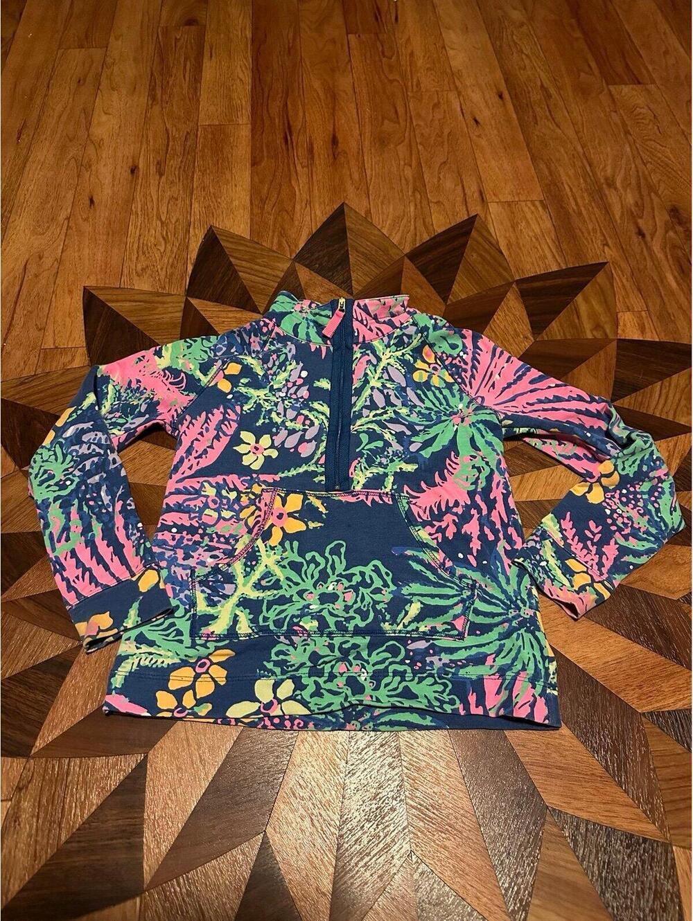 Lilly Pulitzer Girls Youth 1/2 Zip Pullover Sweatshirt Size M 6-7